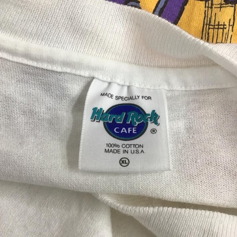 ハードロックカフェ HARD ROCK CAFE Tシャツ 半袖 バックプリント ギター XL ロゴ、文字 白 / ホワイト / メンズ USED 古着 中古 10107546