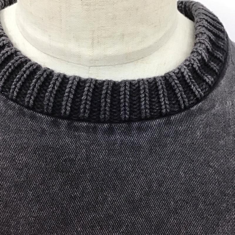 ザラ ZARA ニット、セーター 長袖 長袖ニットカットソー ニット セーター クルーネックニット L 無地 黒 / ブラック / メンズ USED 古着 中古 10124688
