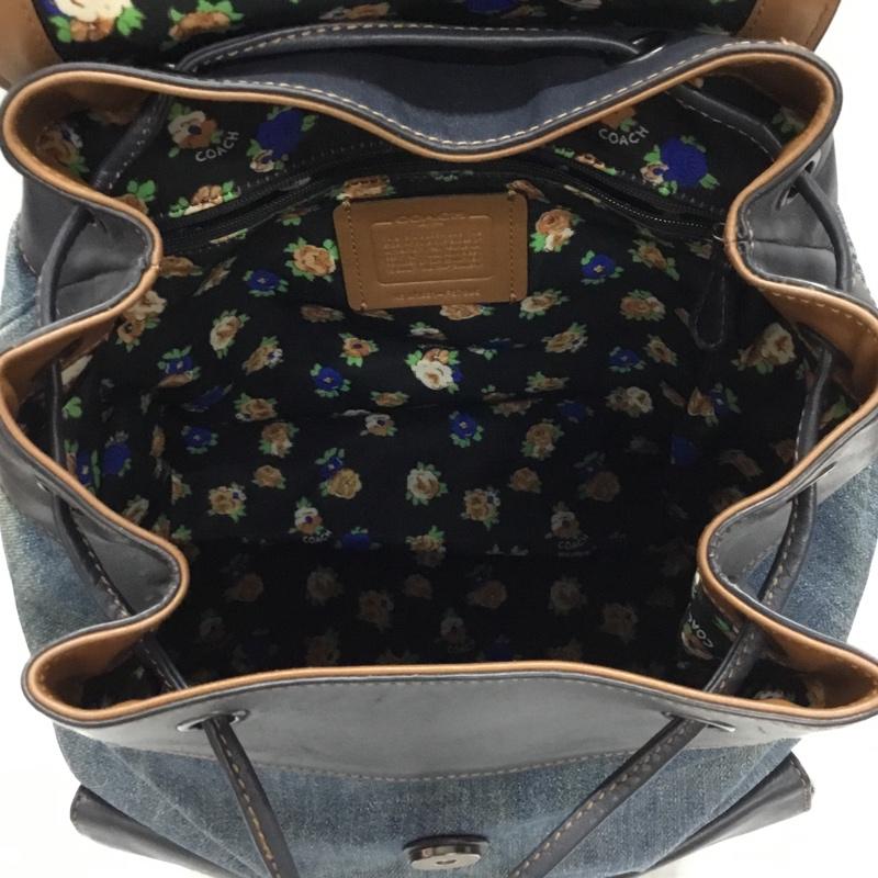 コーチ COACH リュックサック、デイパック リュックサック、デイバッグ F57905 デニム ロゴ、文字 紺 / ネイビー / X 青 / ブルー / レディース USED 古着 中古 10107603