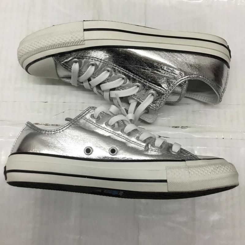 コンバース CONVERSE スニーカー スニーカー 1SC254 ALL STAR 100 SHINYMETALLIC OX 24cm 24.0cm ロゴ、文字 銀 / シルバー / X 白 / ホワイト / レディース USED 古着 中古 10121821