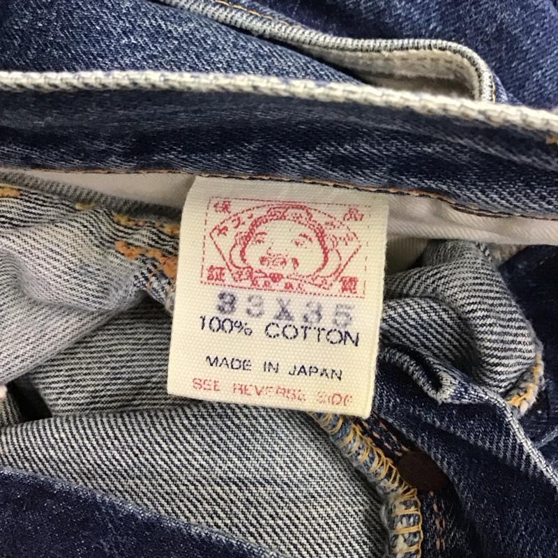 エヴィス EVISU パンツ デニム、ジーンズ デニムパンツ ストレートパンツ ワイドパンツ カジュアルパンツ 33インチ 無地 インディゴ / インディゴ /  メンズ USED 古着 中古 10124031
