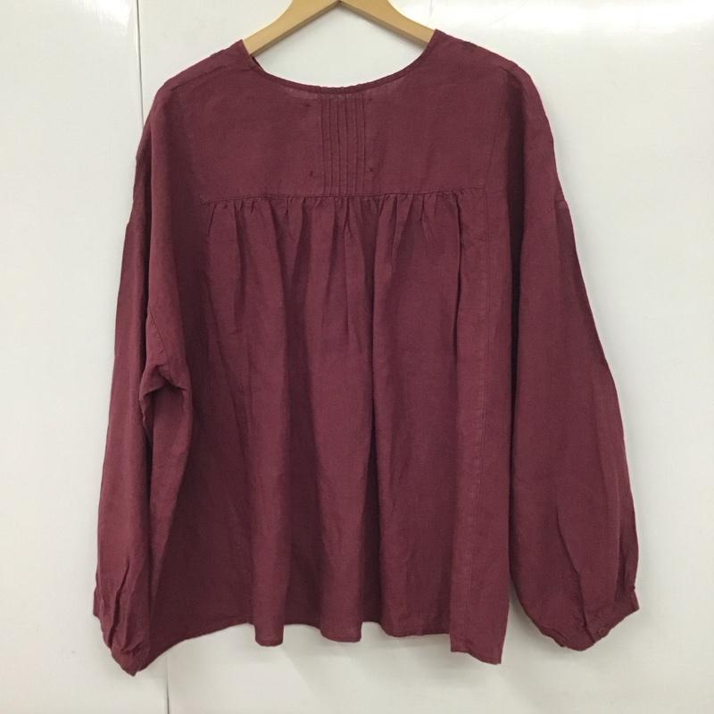 サマンサモスモス Samansa Mos2 シャツ、ブラウス 長袖 SKB-1710474 FREE 刺繍 えんじ / ワインレッド / レディース USED 古着 中古 10130201
