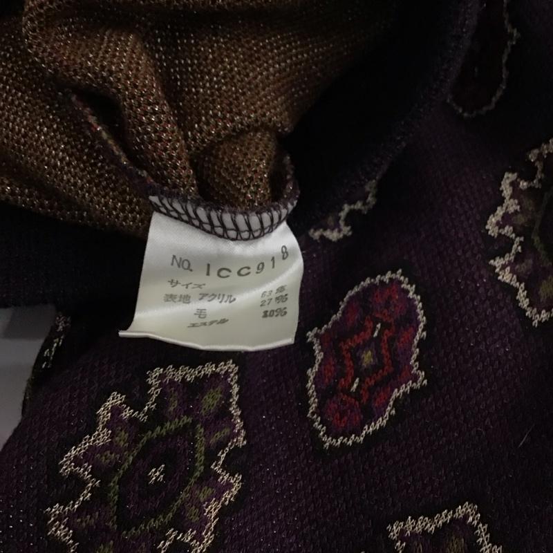 フィッチェ FICCE ニット、セーター 長袖 ICC918 yoshiyuki konishi 総柄 紫 / パープル / メンズ USED 古着 中古 10111837