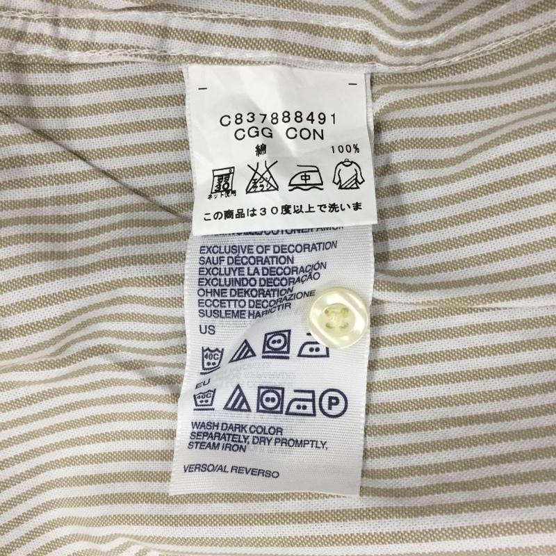 トミーヒルフィガー TOMMY HILFIGER シャツ、ブラウス 長袖 ボタンダウンシャツ M ストライプ 白 / ホワイト / X ベージュ / ベージュ / メンズ USED 古着 中古 10112795