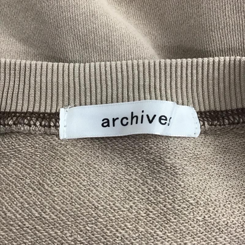 アルシーヴ archives トレーナー 長袖 P2653-AR スウェット クロップド丈 M 無地 茶 / ブラウン / レディース USED 古着 中古 10122582