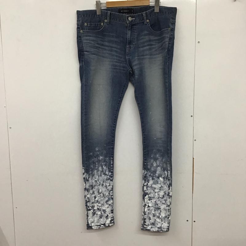 ジャックローズ JACKROSE パンツ デニム、ジーンズ デニムパンツ スリムパンツ カジュアルパンツ ストレッチパンツ ペイント 35インチ インディゴ / インディゴ / メンズ USED 古着 中古 10132893
