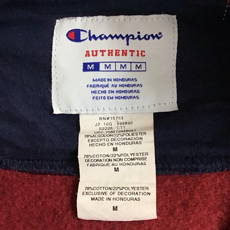 チャンピオン Champion トレーナー 長袖 長袖トレーナー スウェット クルーネック リブスウェットカットソー M ロゴ、文字 えんじ / ワインレッド /  メンズ USED 古着 中古 10118260