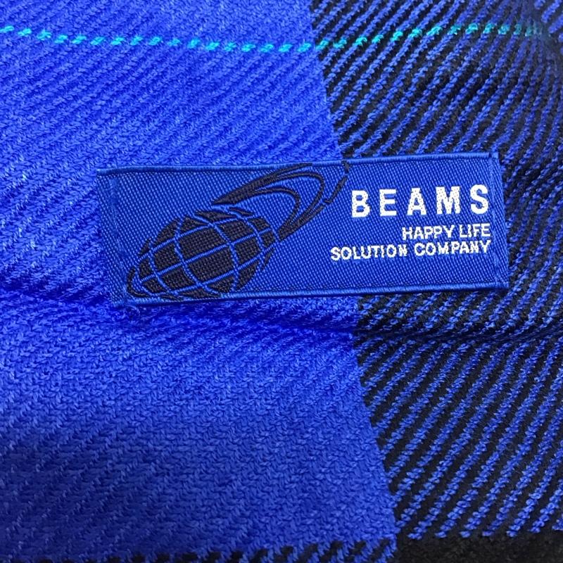 ビームス BEAMS ストール ストール一般 マフラー チェック柄 チェック 黒 / ブラック / X 青 / ブルー / メンズ USED 古着 中古 10108636