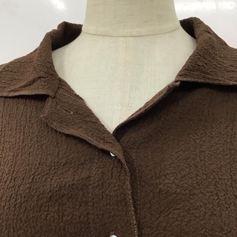 ザラ ZARA シャツ、ブラウス 半袖 4387 026 700 クロップド丈 M 無地 茶 / ブラウン / レディース USED 古着 中古 10117398