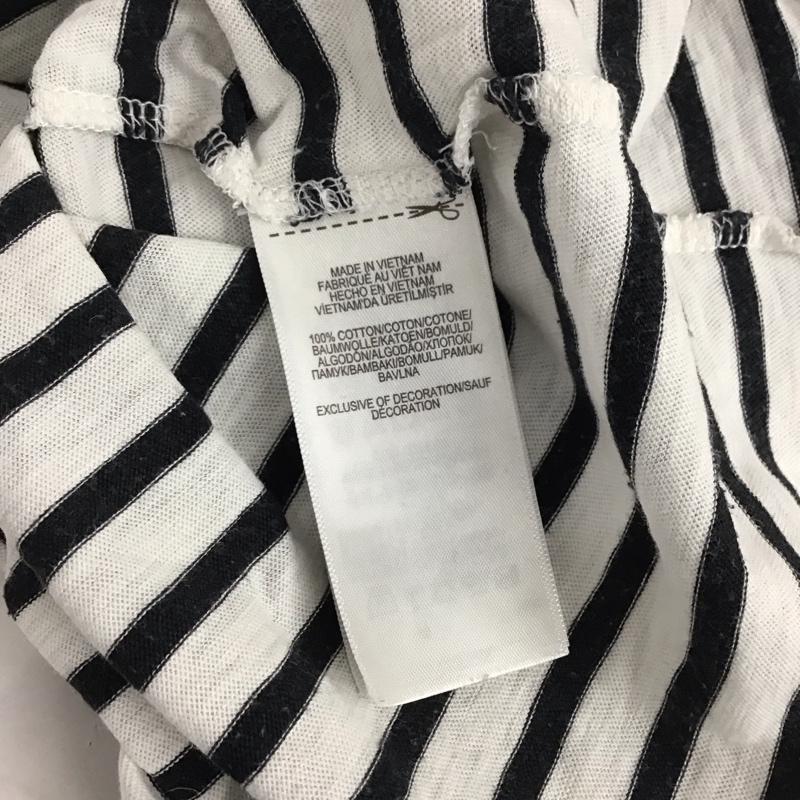 ポロラルフローレン POLO RALPH LAUREN Tシャツ 長袖 M ボーダー柄 X ロゴ、文字 白 / ホワイト / X 黒 / ブラック / レディース USED 古着 中古 10131083