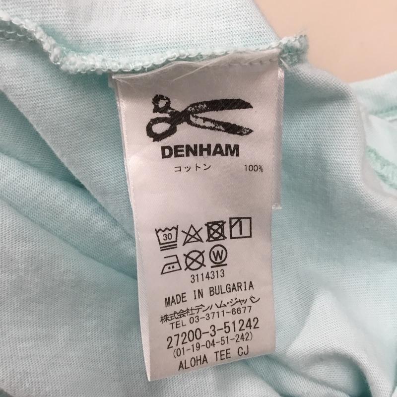 デンハム DENHAM Tシャツ 半袖 半袖カットソー プリントTシャツ クルーネックカットソー L プリント 水色 / ライトブルー / メンズ USED 古着 中古 10118621