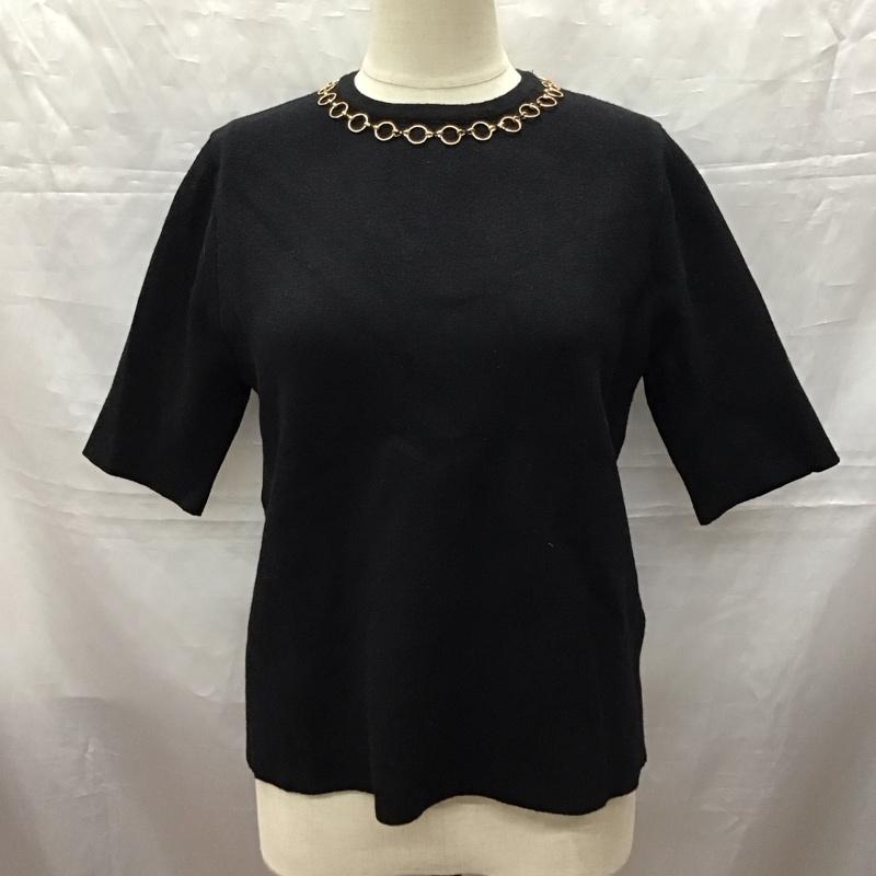 ザラ ZARA カットソー 半袖 半袖ニット S 無地 黒 / ブラック / レディース USED 古着 中古 10118448