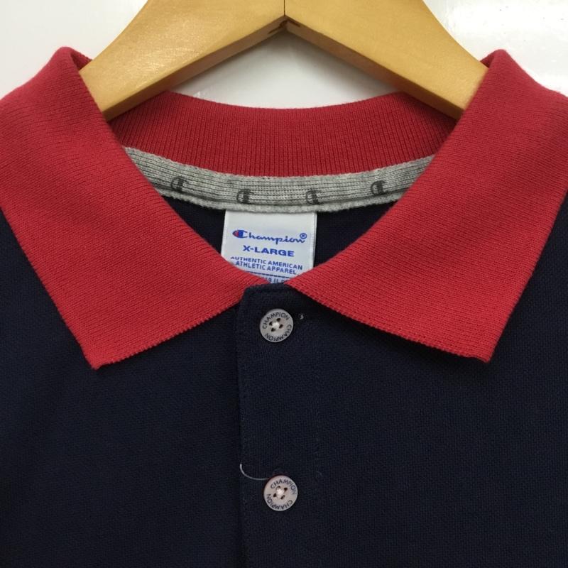 チャンピオン Champion ポロシャツ 半袖 C3-MS312 ゴルフウェア タグ付き XL ロゴ、文字 白 / ホワイト / X 赤 / レッド / X 紺 / ネイビー / メンズ USED 古着 中古 10135708