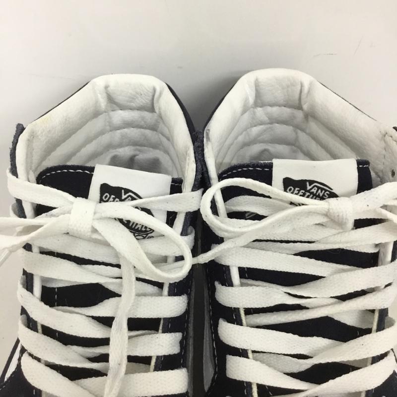 バンズ VANS スニーカー スニーカー 721356 OLD SKOOL ハイカット 23.5cm 23.5cm ロゴ、文字 白 / ホワイト / X 紺 / ネイビー / レディース USED 古着 中古 10127779