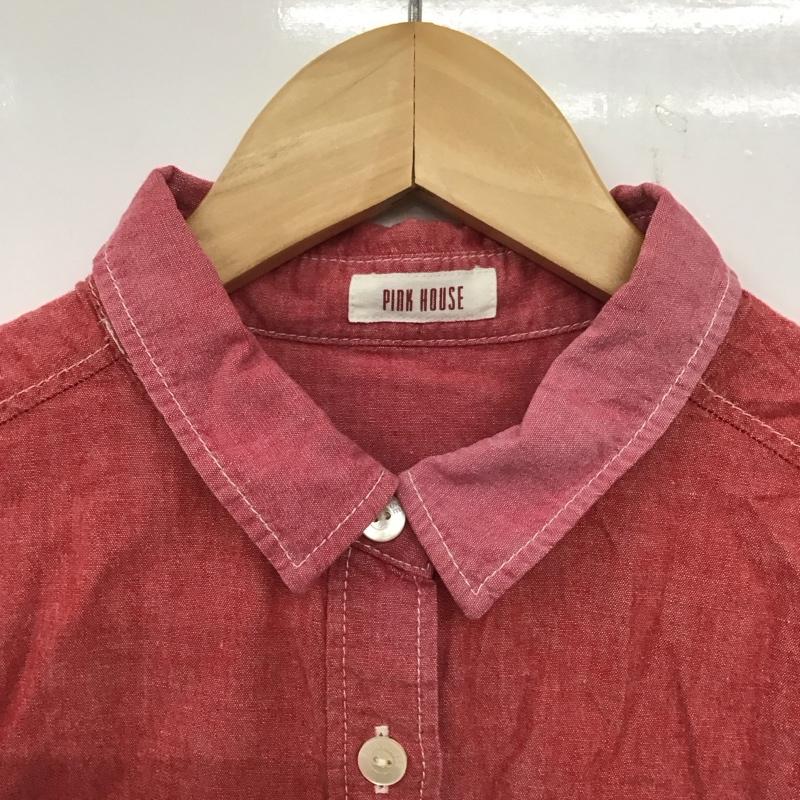ピンクハウス PINK HOUSE シャツ、ブラウス 長袖 A2111FB ロゴ、文字 赤 / レッド / レディース USED 古着 中古 10138618