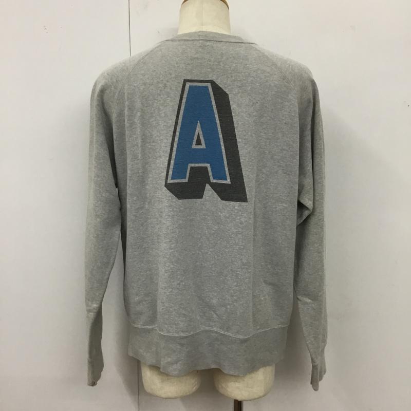 アベイシングエイプ A BATHING APE トレーナー 長袖 長袖トレーナー スウェット クルーネック リブスウェットカットソー M プリント 灰 / グレー /  メンズ USED 古着 中古 10120801