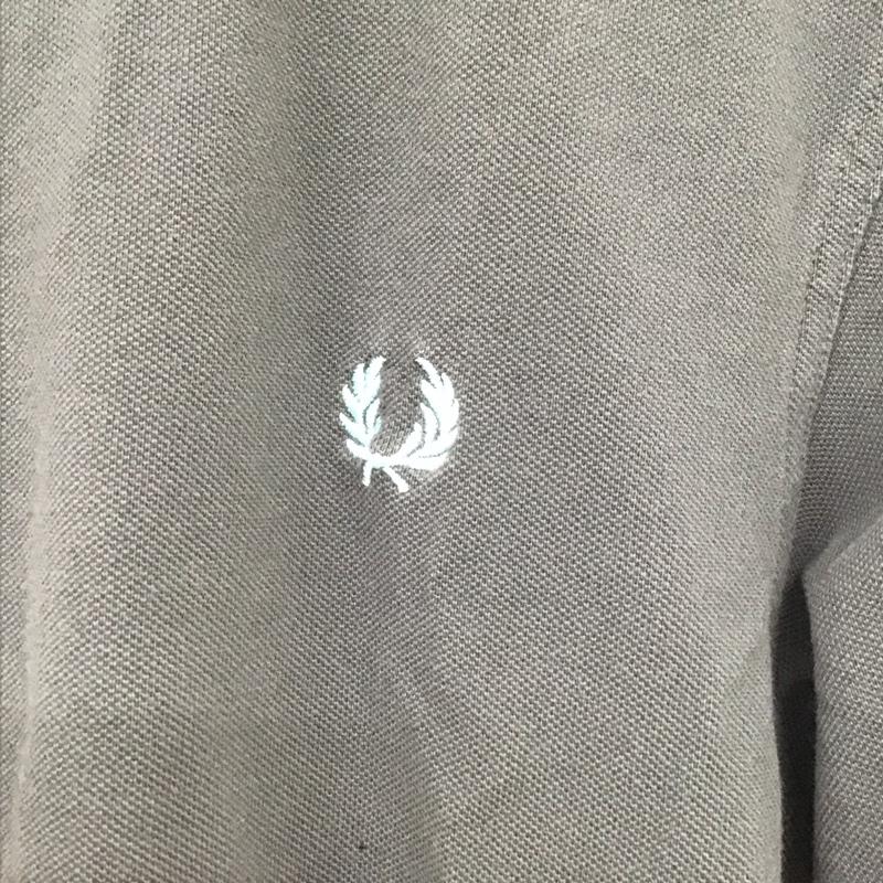 フレッドペリー FRED PERRY ポロシャツ 半袖 半袖ポロシャツ カラーシャツ 半袖カットソー XL ロゴ、文字 灰 / グレー / メンズ USED 古着 中古 10133197