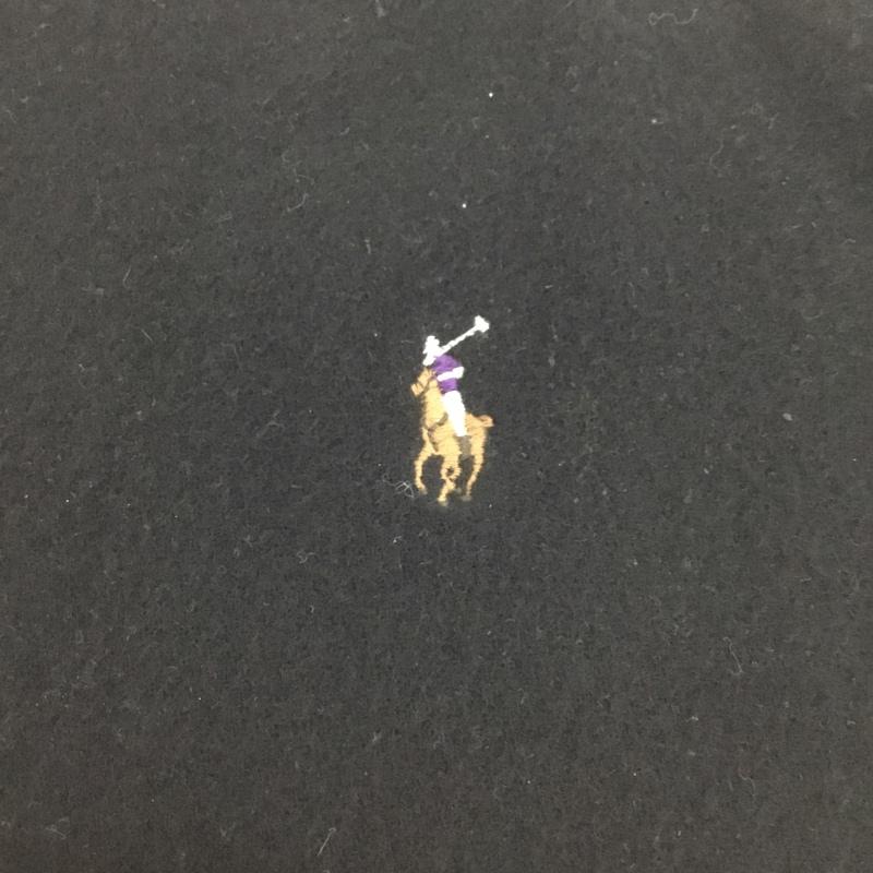 ポロラルフローレン POLO RALPH LAUREN マフラー マフラー ウール フリンジ ワンポイント 黒 / ブラック / メンズ USED 古着 中古 10136337