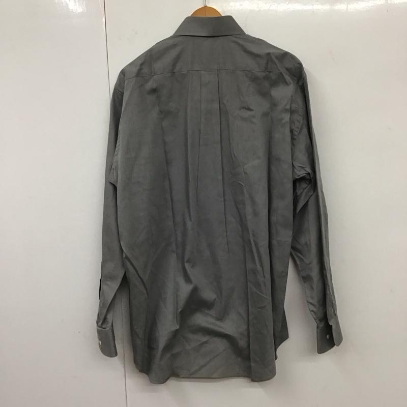 アクアスキュータム Aquascutum シャツ、ブラウス 長袖 長袖シャツ 無地シャツ カラーシャツ ロゴ、文字 灰 / グレー / メンズ USED 古着 中古 10131133