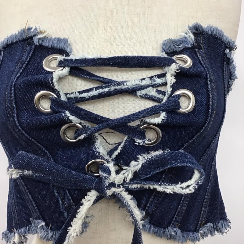 ザラ ZARA トップス トップス 8197 004 400 デニム コルセット ベルト S 無地 青 / ブルー / レディース USED 古着 中古 10109650