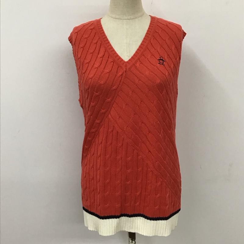 マンシングウェア Munsingwear ベスト ベスト JWLJ501 Vネック タグ付き L ワンポイント 橙 / オレンジ / レディース USED 古着 中古 10118347