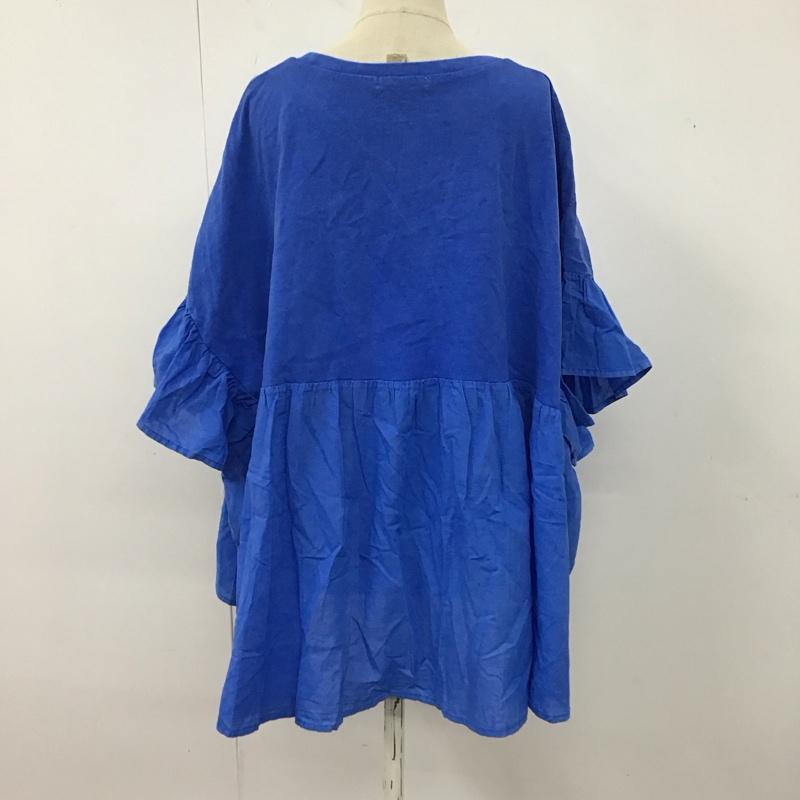 ニコアンド niko and... カットソー 半袖 半袖カットソー プリントTシャツ クルーネックカットソー FREE 無地 青 / ブルー / レディース USED 古着 中古 10123157