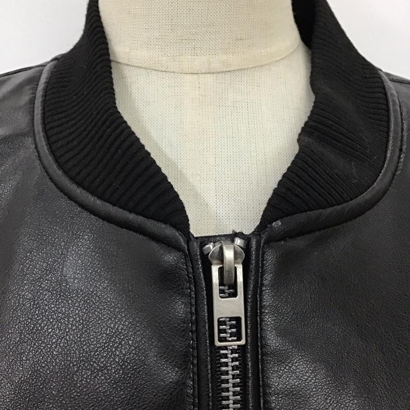 ザラ ZARA ジャケット、上着 ジャンパー、ブルゾン ジップアップジャケット フェイクレザー アウター M 無地 黒 / ブラック / レディース USED 古着 中古 10118523