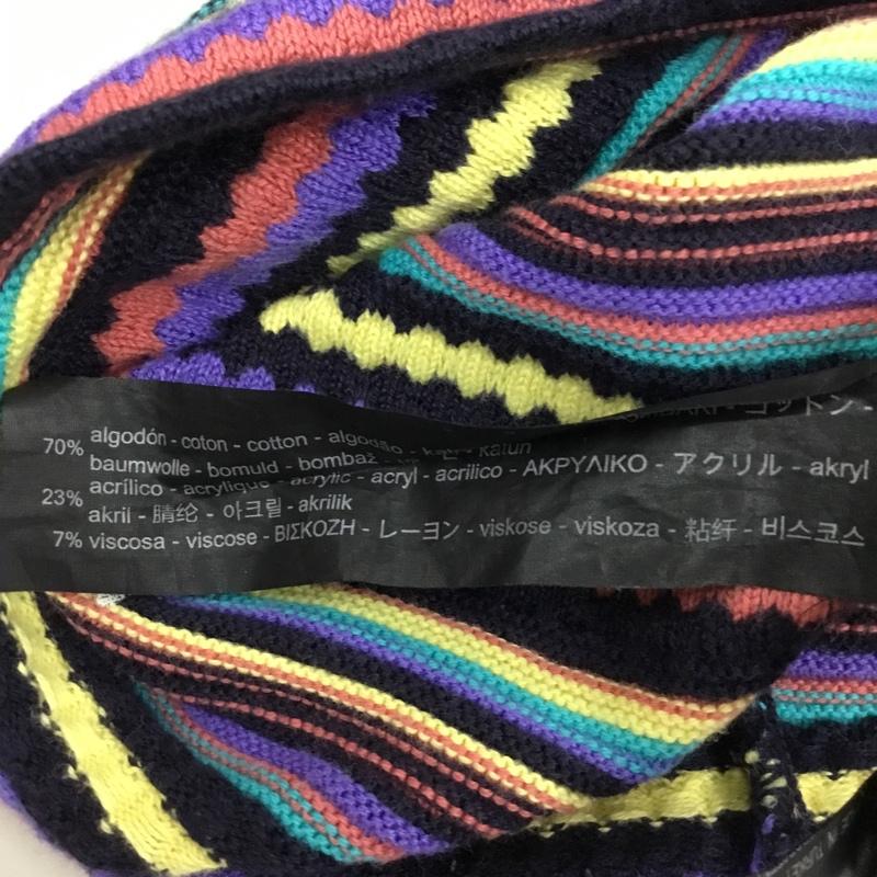 ザラ ZARA ニット、セーター 半袖 S ボーダー柄 マルチカラー / マルチカラー /  レディース USED 古着 中古 10110745