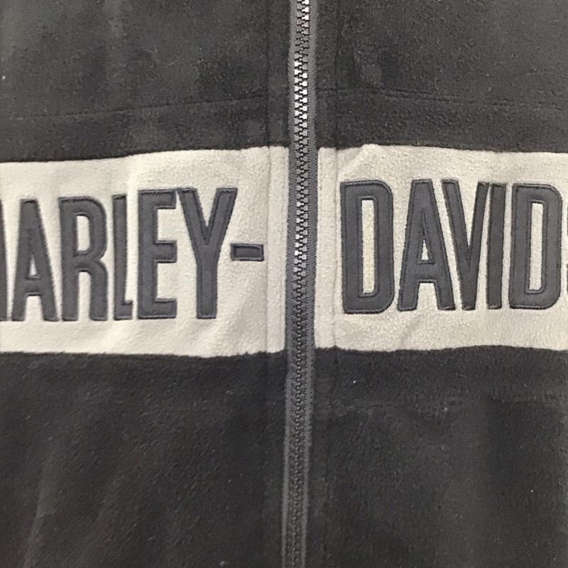 ハーレーダビッドソン Harley-Davidson ベスト ベスト 98430-09VM フリース フルジップ L ロゴ、文字 黒 / ブラック / X 灰 / グレー / メンズ USED 古着 中古 10111872