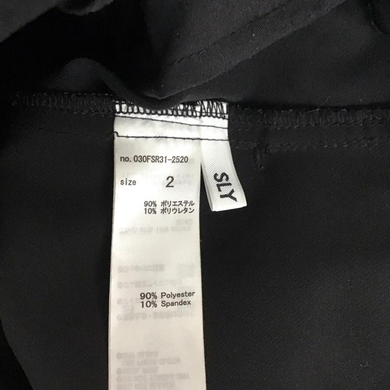 スライ SLY パンツ スラックス 030FSR31-2520 TUCK TAPERED PT テーパードパンツ センタープレス 2 無地 黒 / ブラック / レディース USED 古着 中古 10109485