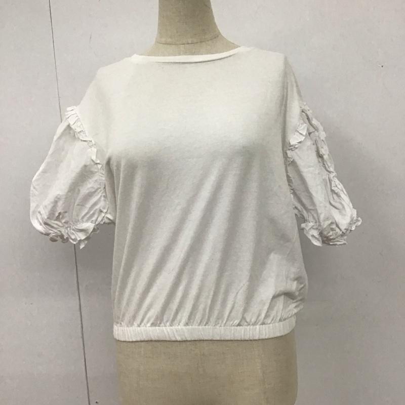 ザラ ZARA カットソー 半袖 4424 322 250 パフスリーブ S 無地 白 / ホワイト /  レディース USED 古着 中古 10109076