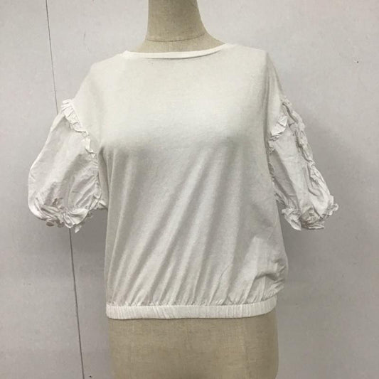 ザラ ZARA カットソー 半袖 4424 322 250 パフスリーブ S 無地 白 / ホワイト /  レディース USED 古着 中古 10109076