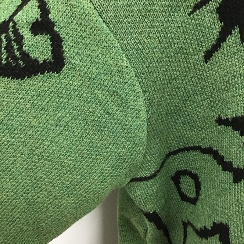 リアルバイ REAL BUY ニット、セーター 長袖 M ロゴ、文字 カーキ / カーキ / メンズ USED 古着 中古 10106415