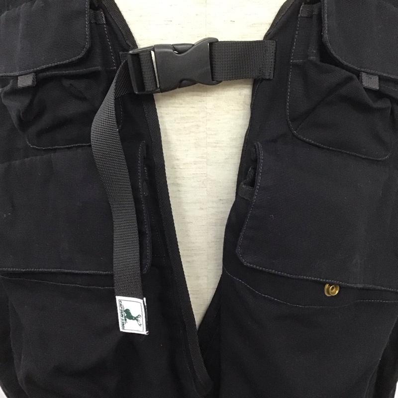フリークスストア FREAK S STORE ベスト ベスト fsem012jk CAPTAINSTAG ベスト ノースリーブカットソー 前開きベスト FREE ロゴ、文字 黒 / ブラック / メンズ USED 古着 中古 10107667