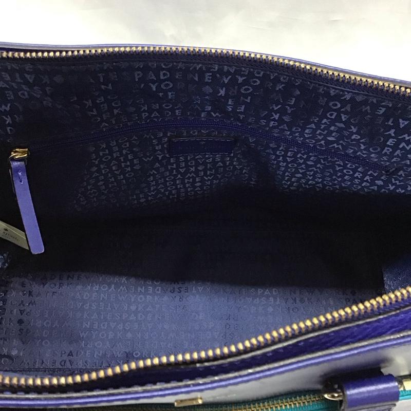 ケイトスペード Kate Spade トートバッグ トートバッグ レザー 牛革 ショルダー 2WAY ロゴ、文字 紫 / パープル / X 青 / ブルー / レディース USED 古着 中古 10118204