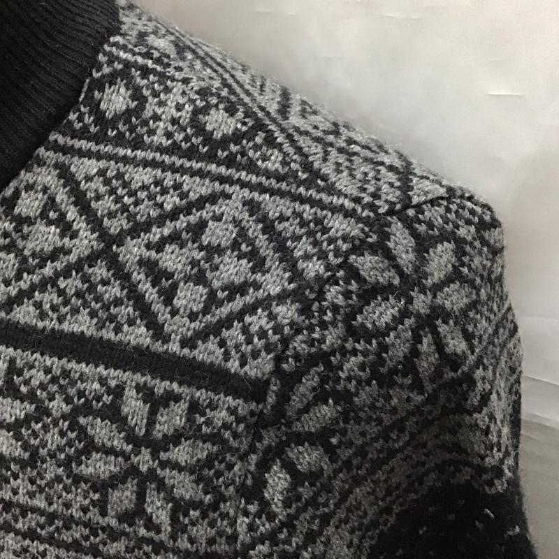 ブルックスブラザーズ BROOKS BROTHERS ニット、セーター 長袖 長袖ニットカットソー ニット セーター クルージップアップネックニット S 総柄 黒 / ブラック / X 灰 / グレー /  メンズ USED 古着 中古 10113244