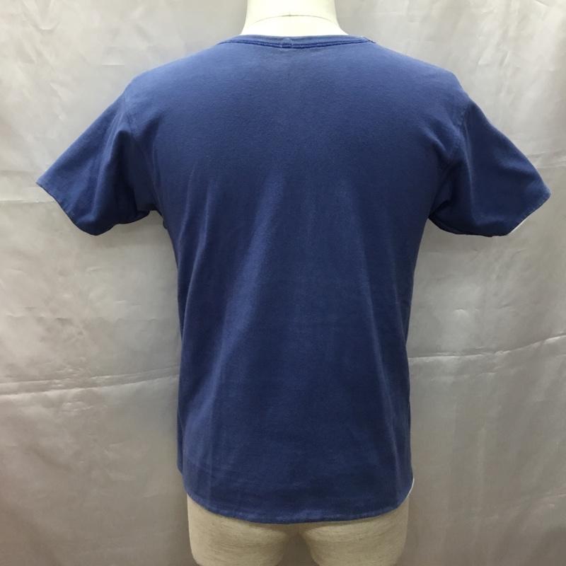 ウエアハウス WAREHOUSE Tシャツ 半袖 半袖カットソー プリントTシャツ クルーネックカットソー リバーシブル 36 プリント 白 / ホワイト / X 水色 / ライトブルー /  メンズ USED 古着 中古 10108985