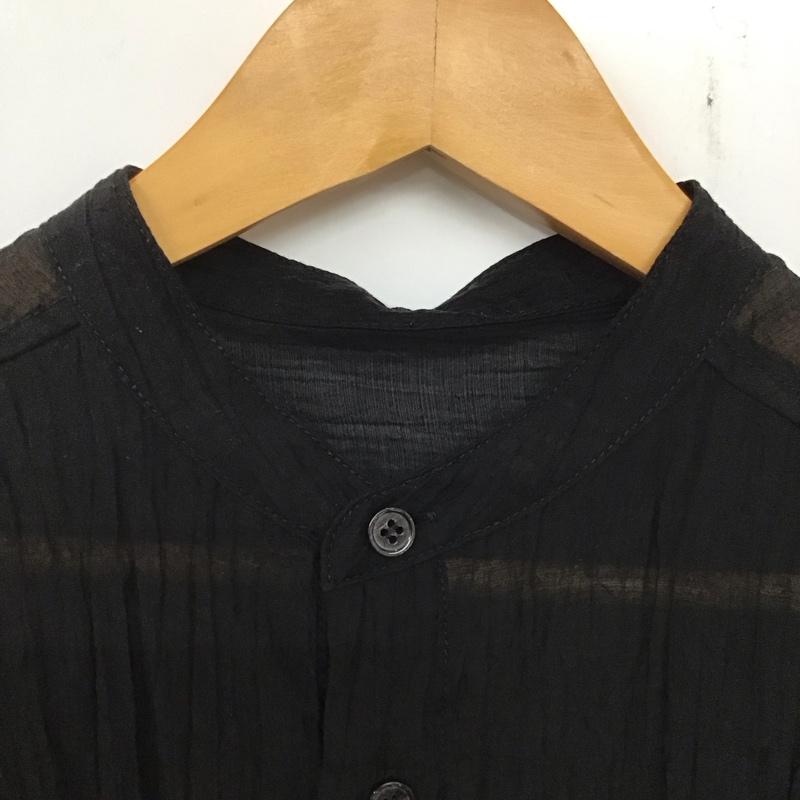 フリークスストア FREAK S STORE シャツ、ブラウス 長袖 長袖シャツ ノーカラーシャツ シースルーシャツ FREE 無地 黒 / ブラック / レディース USED 古着 中古 10135029