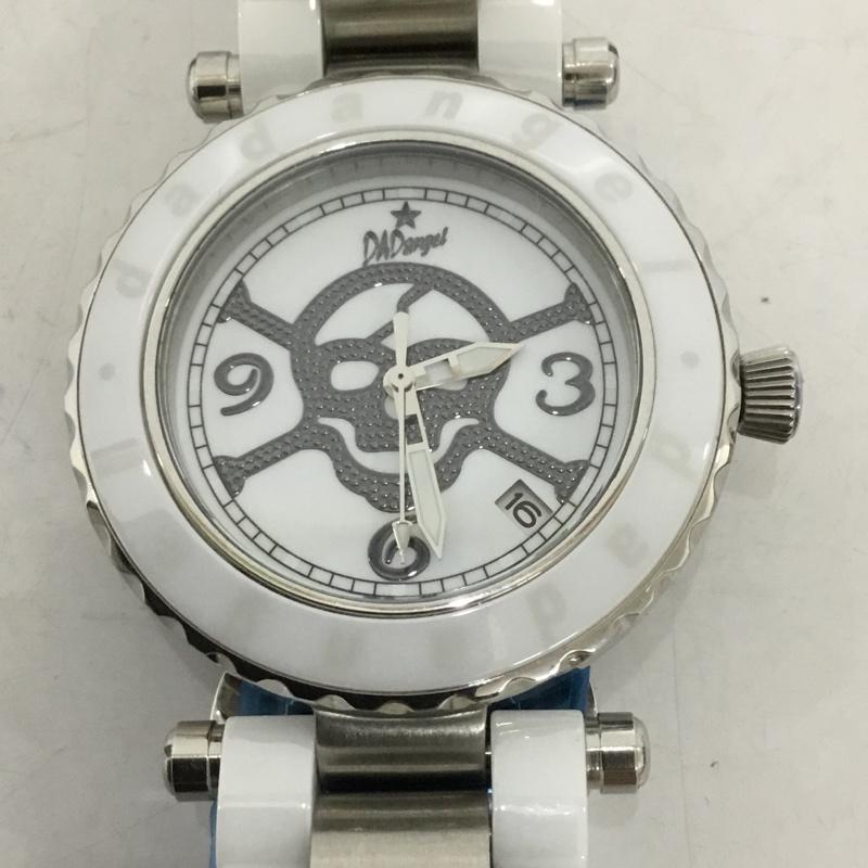 古着 USED 腕時計 アナログ(クォーツ式) DAD701 DADangel スカル ドクロ ロゴ、文字 白 / ホワイト / X 銀 / シルバー / メンズ USED 古着 中古 10129458