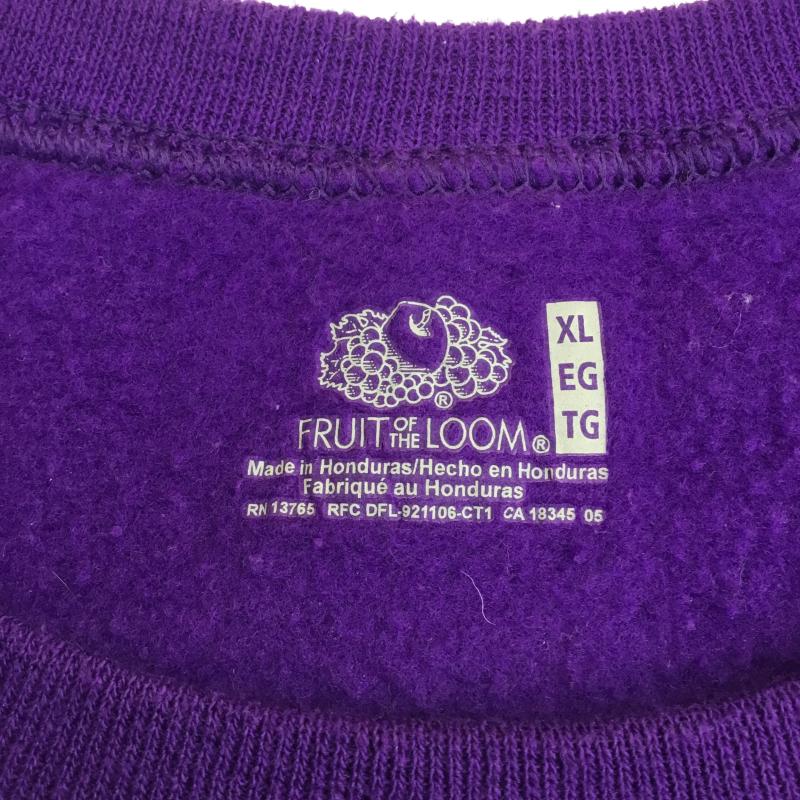 フルーツオブザルーム FRUIT OF THE LOOM トレーナー 長袖 XL 無地 紫 / パープル / メンズ USED 古着 中古 10135948