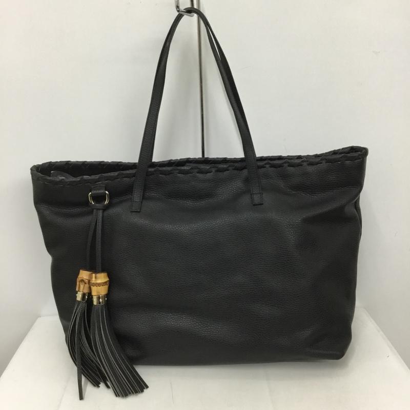グッチ GUCCI トートバッグ トートバッグ 354666 002404 バンブータッセル レザー 無地 黒 / ブラック / レディース USED 古着 中古 10125990
