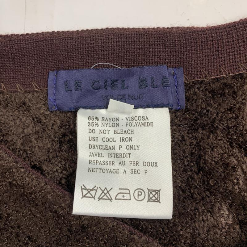 ルシェルブルー LE CIEL BLEU ニット、セーター 半袖 38 無地 茶 / ブラウン / レディース USED 古着 中古 10042720