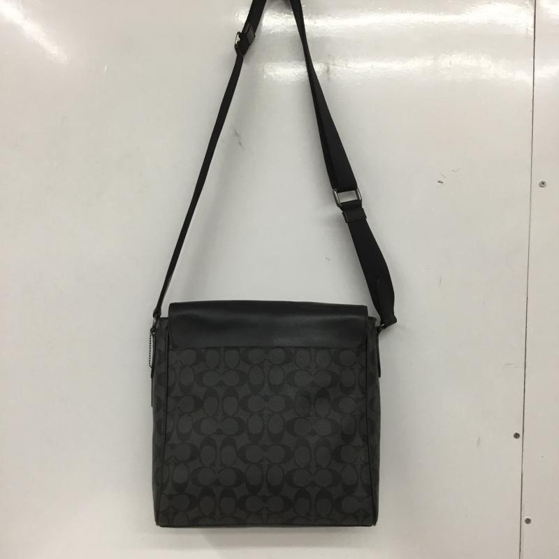 コーチ COACH ショルダーバッグ ショルダーバッグ F73339 シグネチャー ロゴ、文字 黒 / ブラック / メンズ USED 古着 中古 10139107