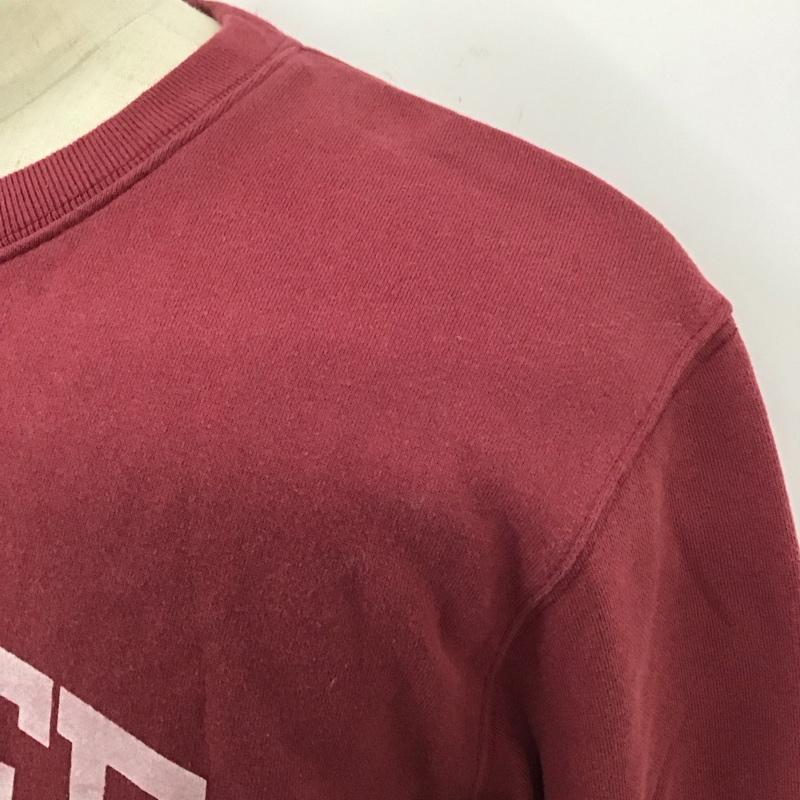 ホス HOSU トレーナー 長袖 長袖トレーナー スウェット クルーネック リブスウェットカットソー 36 ロゴ、文字 えんじ / ワインレッド /  メンズ USED 古着 中古 10120023