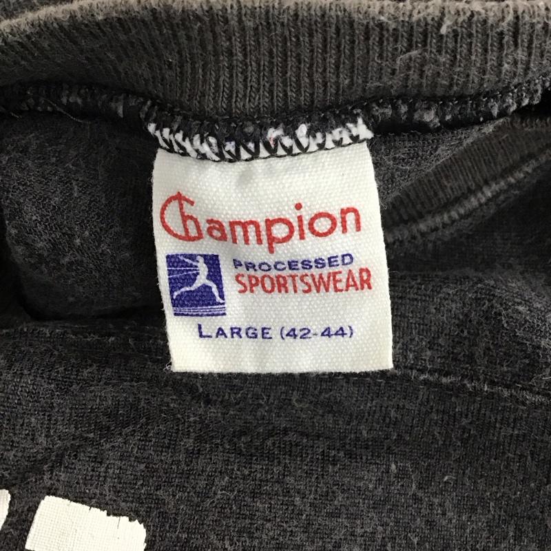 チャンピオン Champion Tシャツ 七分袖 カットソー L ロゴ、文字 黒 / ブラック / X 白 / ホワイト / X 紫 / パープル /  メンズ USED 古着 中古 10111205