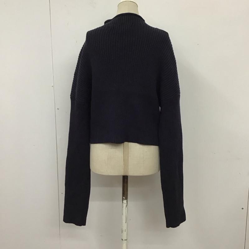ザラ ZARA ニット、セーター 長袖 長袖ニットカットソー ショート丈 リブニット S 無地 紺 / ネイビー / レディース USED 古着 中古 10118533