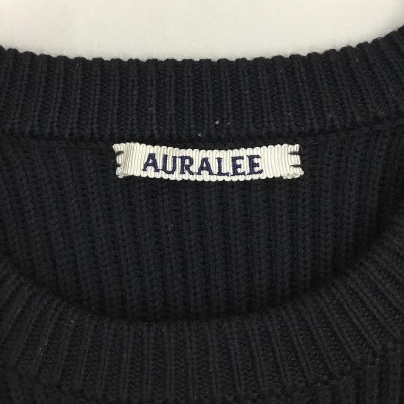 オーラリー AURALEE ニット、セーター 長袖 A8AP02RK スーパー ウールリブニット 長袖ニット 5 無地 黒 / ブラック / メンズ USED 古着 中古 10120289