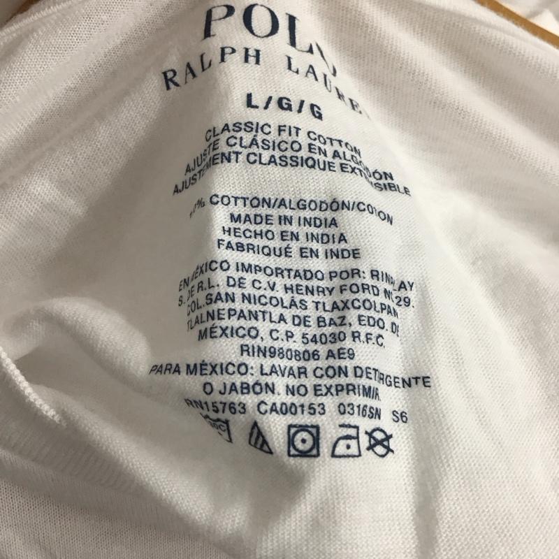 ポロラルフローレン POLO RALPH LAUREN Tシャツ 半袖 半袖カットソー 無地Tシャツ クルーネックカットソー L 無地 白 / ホワイト / メンズ USED 古着 中古 10138113
