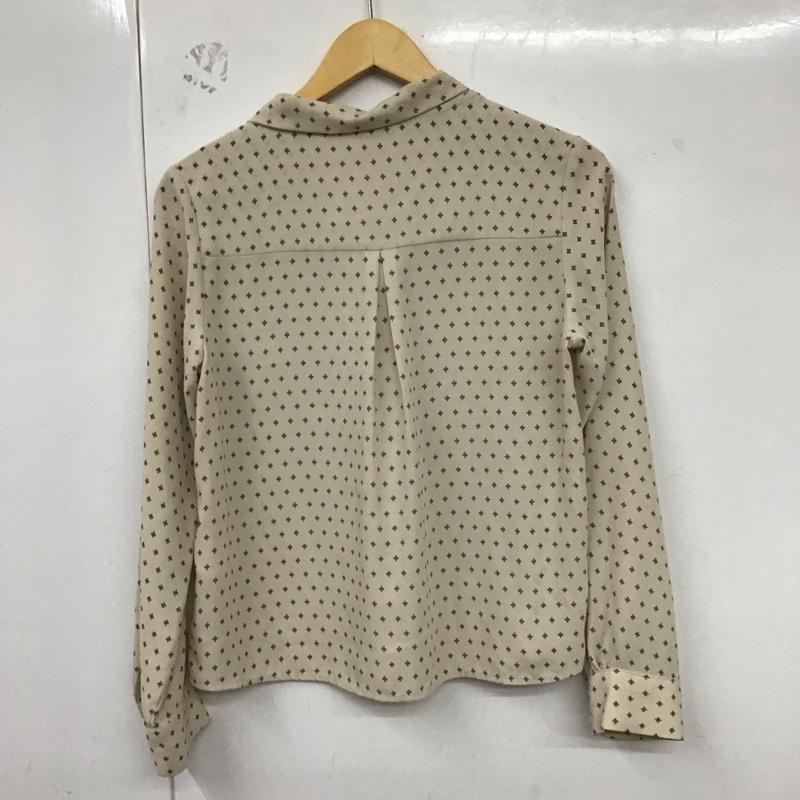 インデックス index カットソー 長袖 長袖シャツ 総柄シャツ ノーカラーシャツ M 総柄 ベージュ / ベージュ / レディース USED 古着 中古 10128956