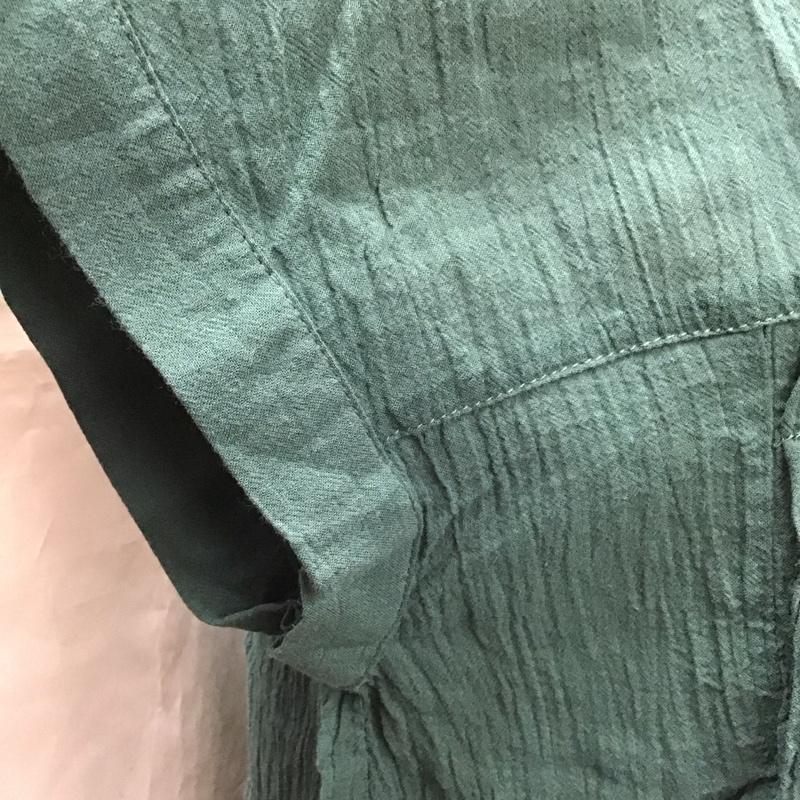 サマンサモスモス Samansa Mos2 シャツ、ブラウス 半袖 mft-2700360 ノースリーブシャツ 前開きシャツ ノーカラーシャツ FREE 無地 緑 / グリーン / レディース USED 古着 中古 10116357